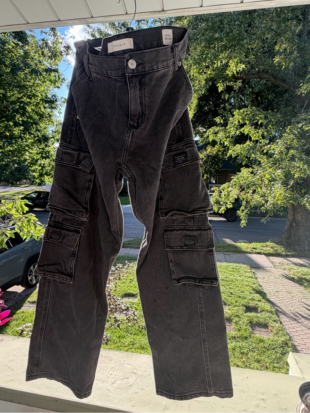 PacSun Black Cargo Pants with Multi-Pocket Utility Design